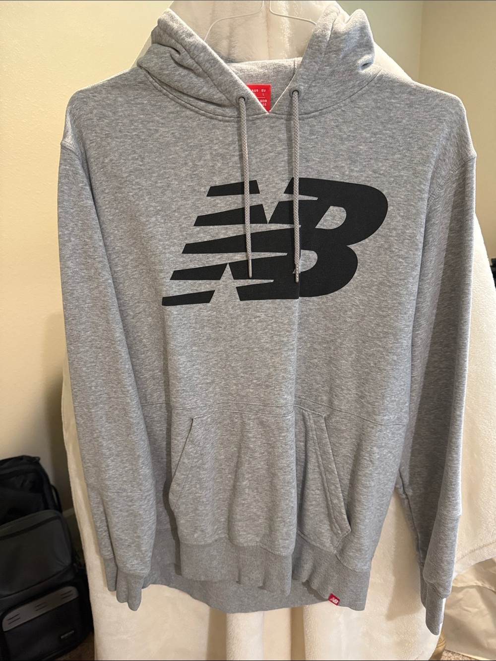 New Balance Gray Zip-Up Hoodie with Black Logo
